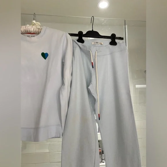 Tory Burch Light Blue Sweatpants and Top Set